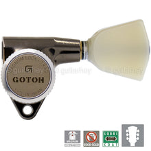 Load image into Gallery viewer, NEW Gotoh SG301-P4N MGT Locking Tuning w/ Keystone Buttons Set 3x3 - COSMO BLACK