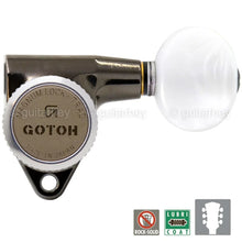 Load image into Gallery viewer, NEW Gotoh SG301-05P1 MGT Locking Keys w/ OVAL Buttons Pearloid 3x3 - COSMO BLACK