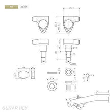 Load image into Gallery viewer, Gotoh SG301-01 MG Magnum Locking L3+R3 Set w/ screws LARGE Buttons 3x3 - GOLD