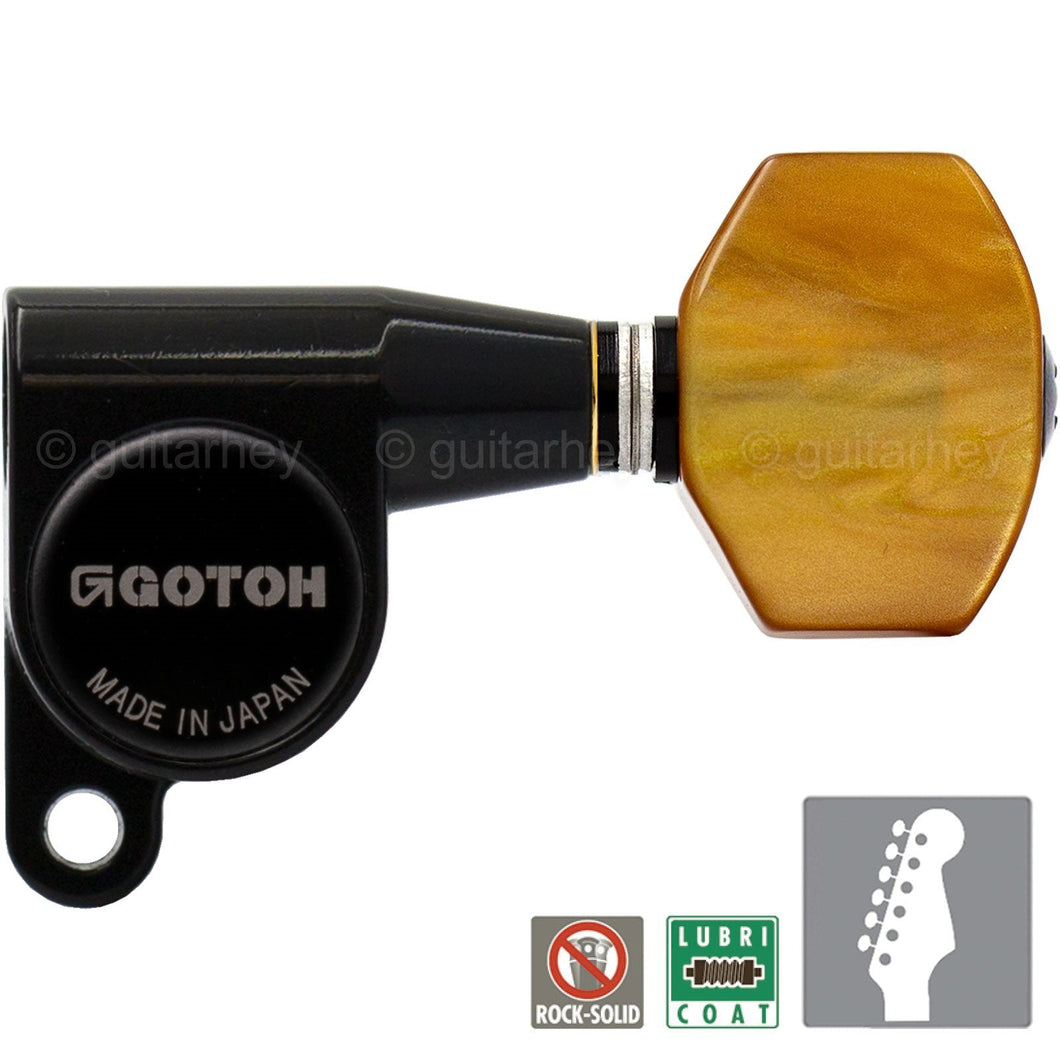 NEW Gotoh SG360-P8 Mini 6 in line Tuning Keys MIN Tuners Schaller Style - BLACK