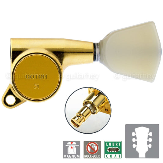 NEW Gotoh SG381-P4N MG Magnum Locking Tuning KEYSTONE Buttons Key Set 3x3 - GOLD