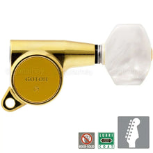 Carregar imagem no visualizador da galeria, NEW Gotoh SG381 Tuners Set 6 in line Keys PEARLOID Buttons Right Hand - GOLD
