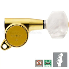 Load image into Gallery viewer, NEW Gotoh SG381 Tuners Set 6 in line Keys PEARLOID Buttons Right Hand - GOLD