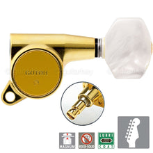 Load image into Gallery viewer, NEW Gotoh SG381 MG Magnum Locking 6 in Line PEARLOID Buttons Right Handed - GOLD