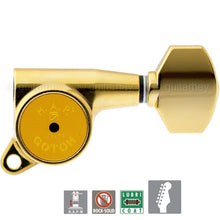Load image into Gallery viewer, NEW Gotoh SG381-07 HAPM 6 in line Adjustable Height Magnum Locking Tuners - GOLD