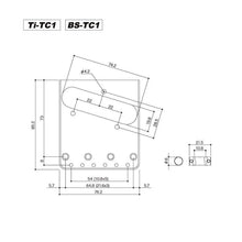 Load image into Gallery viewer, NEW Gotoh BS-TC1 Tele Bridge, Brass &quot;In-Tune&quot; Saddle PAT-P space 10.8mm - NICKEL