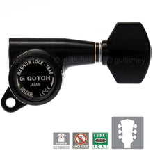 Load image into Gallery viewer, NEW Gotoh SG381-07 MGTB L3+R3 Set Locking Tuners Keys 3x3 - BLACK