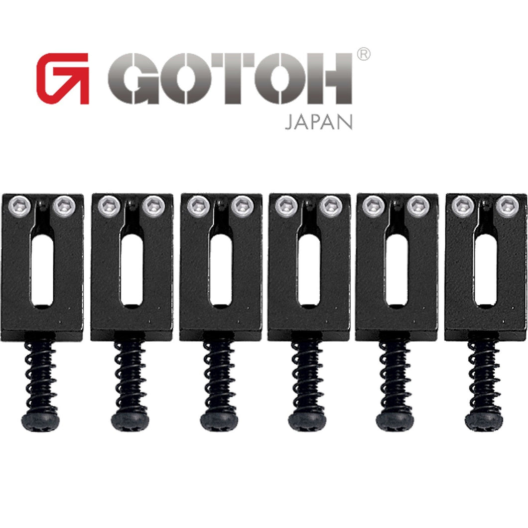 NEW Gotoh S199 Set of 6 Steel Tremolo/Bridge Saddles 10.8mm Width - BLACK