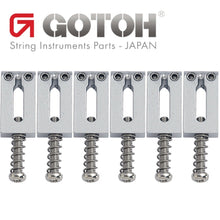 Load image into Gallery viewer, Gotoh S21C Set of 6 Steel Tremolo/Bridge Replacement Saddles 10.5mm Width CHROME