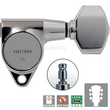 Load image into Gallery viewer, NEW Gotoh SG301-07 MG Magnum LOCKING Tuners SMALL Buttons Keys 3X3 - CHROME
