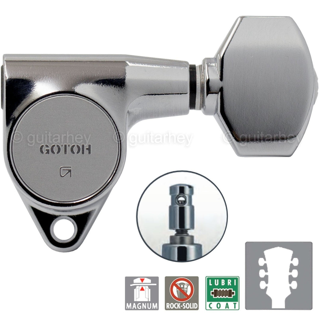 NEW Gotoh SG301-07 MG Magnum LOCKING Tuners SMALL Buttons Keys 3X3 - CHROME