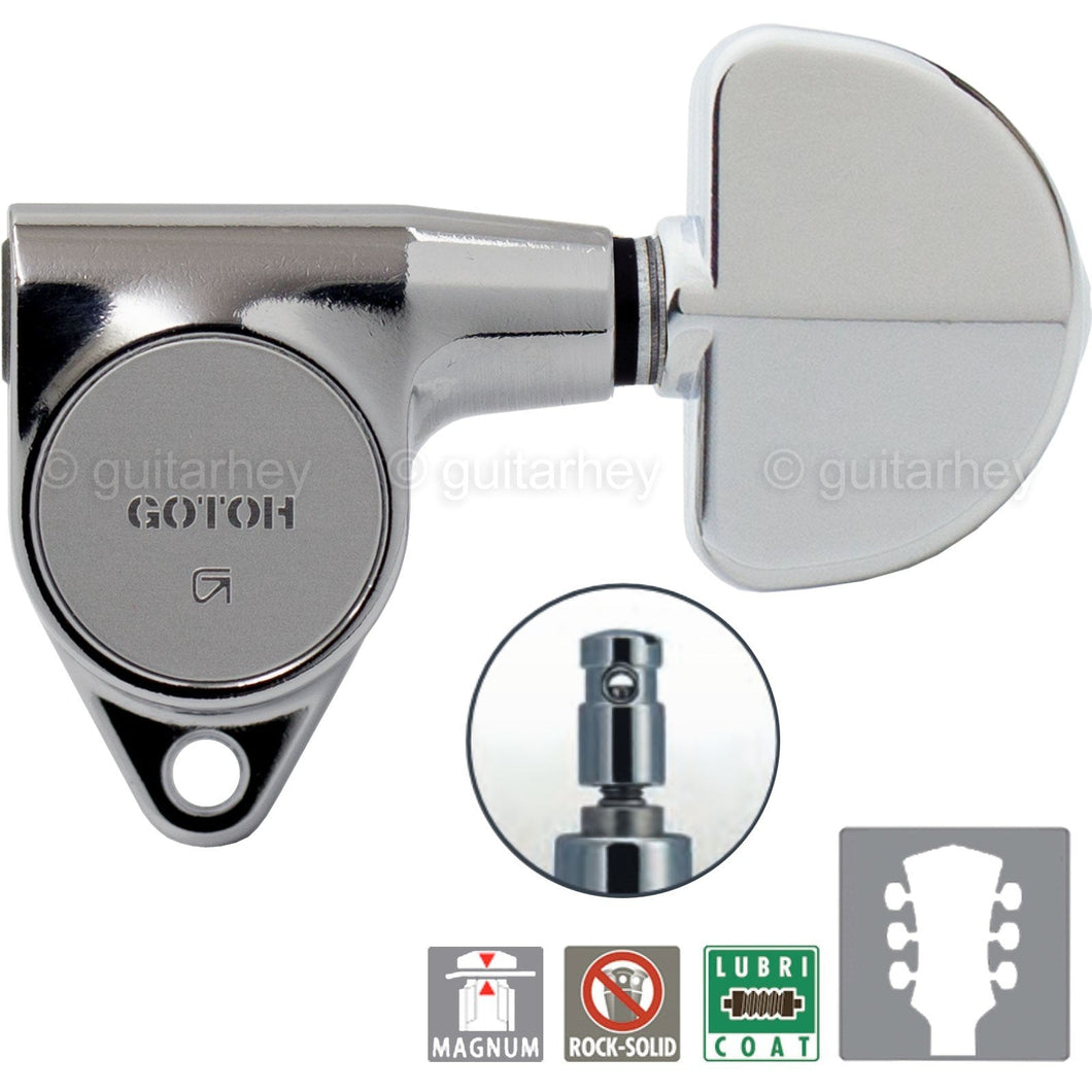 NEW Gotoh SG301-20 MG Magnum Locking 3+3 Tuning Grover Style DOME 3x3 - CHROME