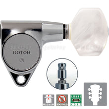 Load image into Gallery viewer, NEW Gotoh SG301 MG PEARLOID Small Buttons Tuning MAGNUM LOCKING Set 3X3 - CHROME