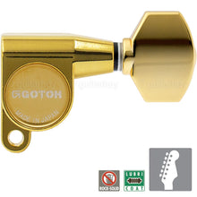 Load image into Gallery viewer, NEW Gotoh SG360-07 Set 6 In-Line Schaller Style Mini Tuners, Tuning Keys - GOLD