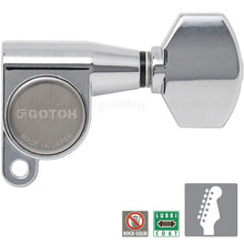 Load image into Gallery viewer, NEW Gotoh SG360-07 Schaller Style Mini Tuners 6 In-Line Tuning Keys Set - CHROME