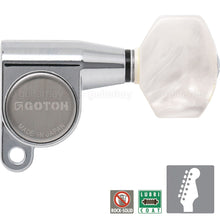 Load image into Gallery viewer, NEW Gotoh SG360 Mini 6 In-Line Schaller Style Tuning PEARLOID Buttons - CHROME