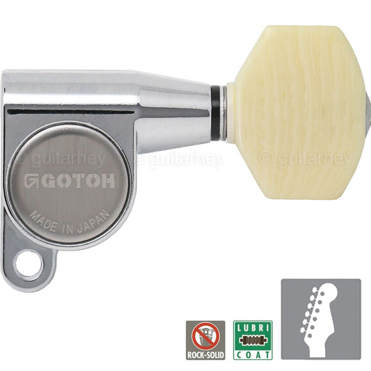 NEW Gotoh SG360-M07 Guitar MINI Tuning keys 6-in-Line Set w Screws - CHROME