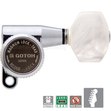 Load image into Gallery viewer, NEW Gotoh SG360 MGT 6 In-Line Set Mini Magnum Locking PEARLOID Buttons - CHROME