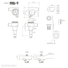 Load image into Gallery viewer, NEW Gotoh SG360-05 MGT 6 In-Line Locking Mini Tuners Set w/ OVAL Buttons, CHROME