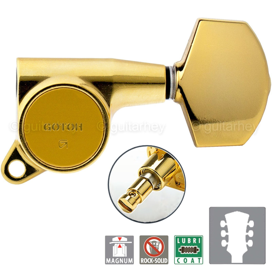 NEW Gotoh SG381-01 MG Magnum Locking Tuning LARGE Buttons Keys Set 3x3 - GOLD