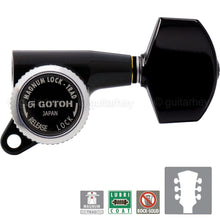 Load image into Gallery viewer, NEW Gotoh SG381-01 MGT L3+R3 Set Locking Tuners Key LARGE BUTTONS 3x3 BK - BLACK