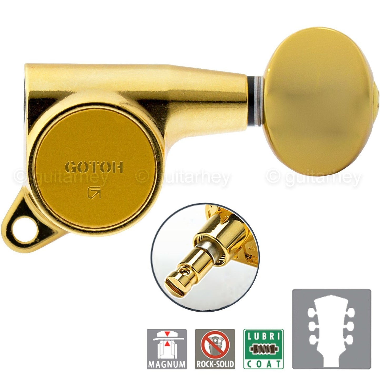 NEW Gotoh SG381-05 MG Magnum Locking Tuning Small OVAL Buttons Set 3x3 - GOLD