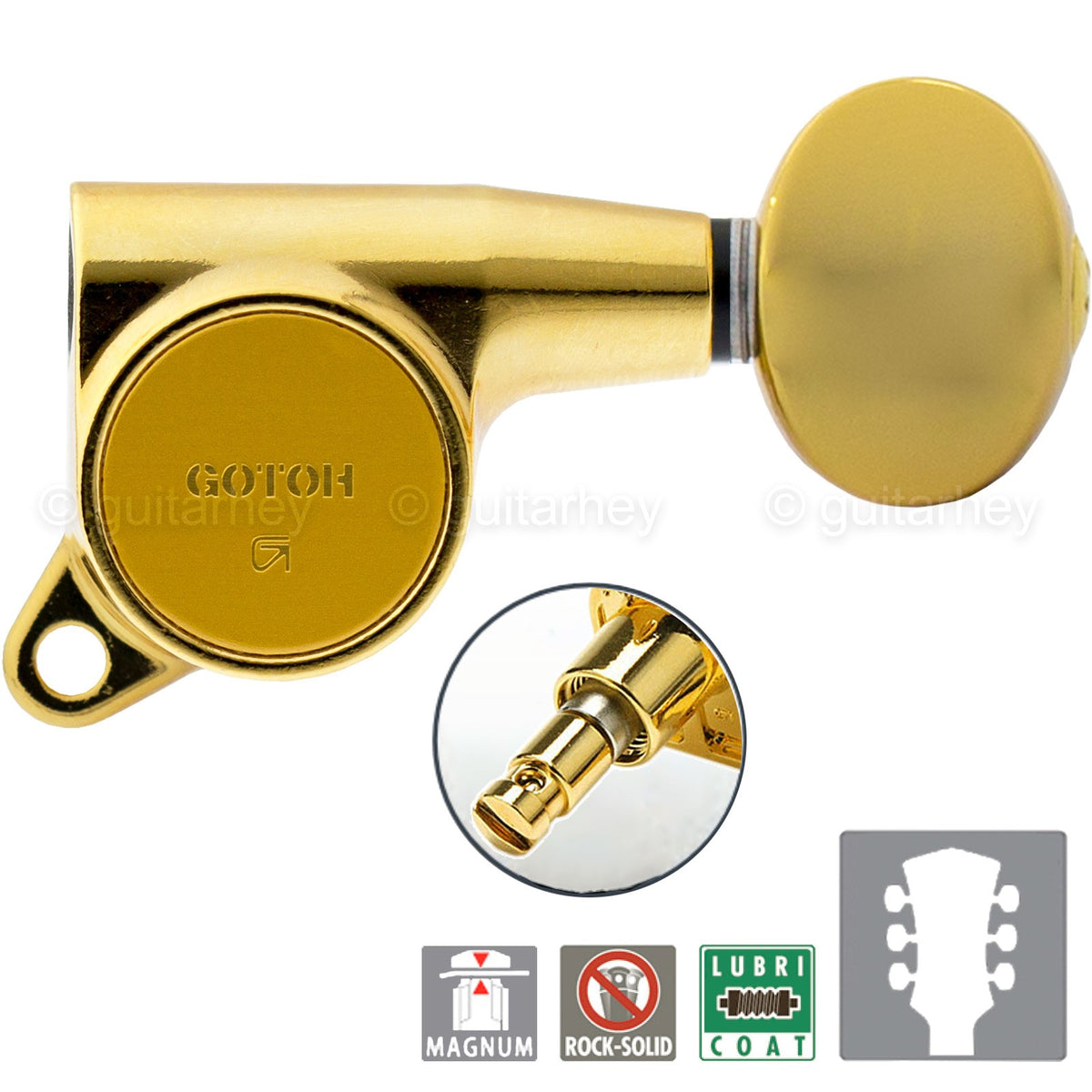 NEW Gotoh SG381-05 MG Magnum Locking Tuning Small OVAL Buttons Set 3x3 - GOLD