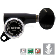 Load image into Gallery viewer, NEW Gotoh SG381-05 MGT 8-String Set Locking Tuners Small Oval Buttons 4x4, BLACK