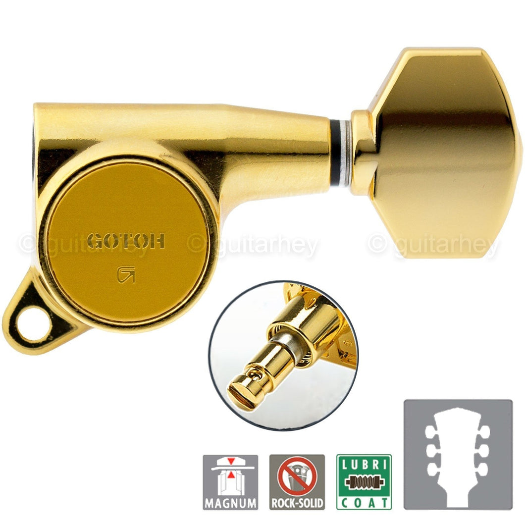 NEW Gotoh SG381-07 MG Magnum Locking Tuning SMALL Buttons Keys Set 3x3 - GOLD