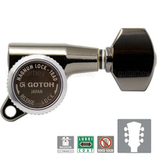 Load image into Gallery viewer, NEW Gotoh SG381-07 MGT Locking Mini Tuning Keys L3+R3 Set 3x3 - COSMO BLACK