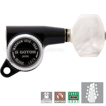 Carregar imagem no visualizador da galeria, NEW Gotoh SG381 MGT Locking Tuners Pearloid Buttons 8-String Set 4x4 - BLACK