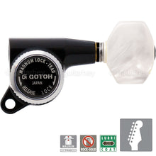 Carregar imagem no visualizador da galeria, NEW Gotoh SG381-P7 MGT 6 In-Line Locking Magnum Tuners PEARLOID Buttons - BLACK