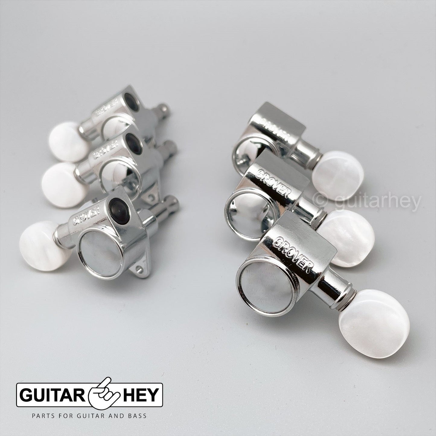 NEW Grover Rotomatic 3x3 Tuners OVAL PEARLOID Keys Fits Gibson® 102CK - CHROME