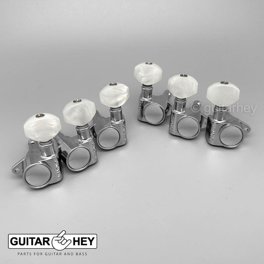 NEW Grover Rotomatic 3x3 Tuners w/ PEARLOID Keys Fits Gibson® 102CK - CHROME