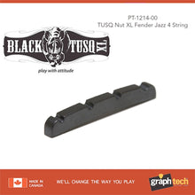 Carregar imagem no visualizador da galeria, NEW Graph Tech PT-1214-00 BLACK TUSQ XL Slotted Nut for Fender J Bass 4-String