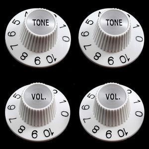 NEW VOLUME & TONE Witch Hat Knobs for USA Split Shaft Pots Gibson Epiphone WHITE