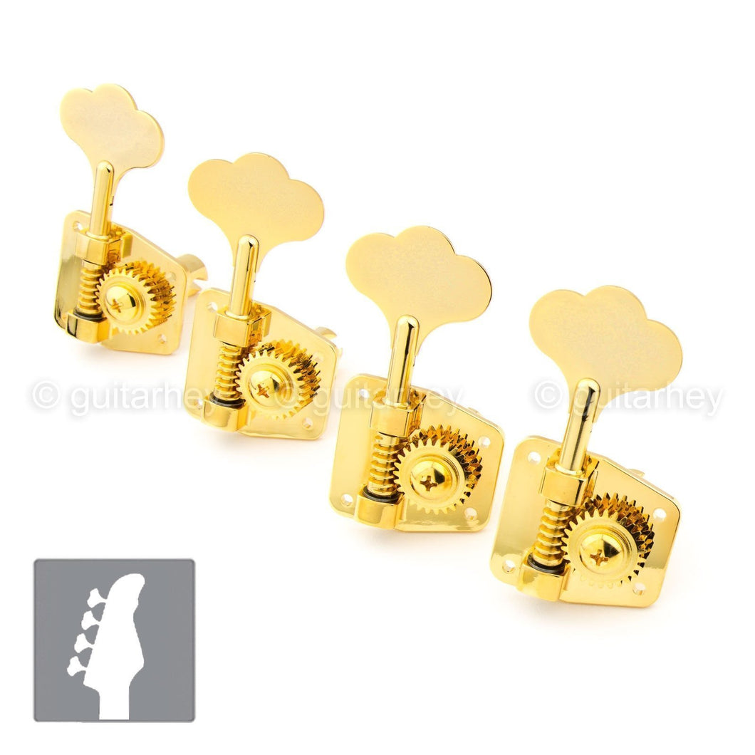 NEW Gotoh GB29 Machine Head Set 4-Strings Bass Side 4 in line - 1:26 - GOLD