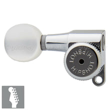 Load image into Gallery viewer, Hipshot 6-in-Line LEFT-HANDED Mini Locking OVAL PEARLOID Non-Staggered - CHROME