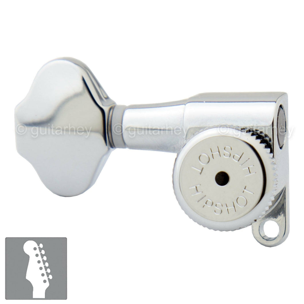 NEW Hipshot 6-in-Line LEFT-HANDED Mini Locking BUTTERBEAN Keys 6K1EL0CT - CHROME