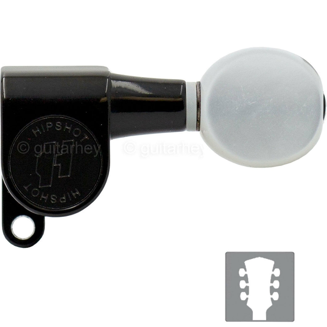 NEW USA Hipshot Classic L3+R3 Mini SMALL OVAL PEARLOID Buttons Set 3x3 - BLACK