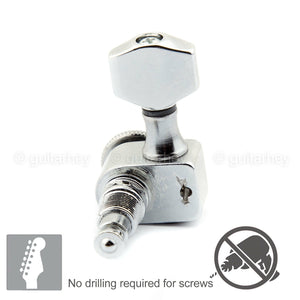 Sperzel EZ-MOUNT LOCKING Tuners 6-in-line NO DRILLING Machine Head CHROME PLATED