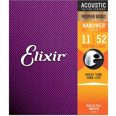 NEW Genuine Elixir NANOWEB Phosphor Bronze Acoustic 16027 Custom Light .011-.052