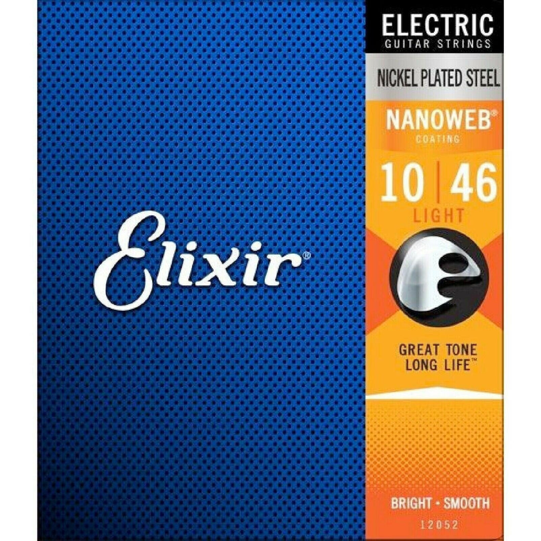 NEW Elixir 12052 Nanoweb Coating Light Electric Guitar Strings 1 Set Pack 10-46