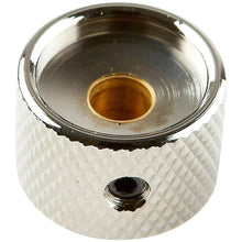 Load image into Gallery viewer, NEW (1) Q-Parts Guitar Knob CHROME with ACRYLIC BLACK PEARL on Dome KCD-0050