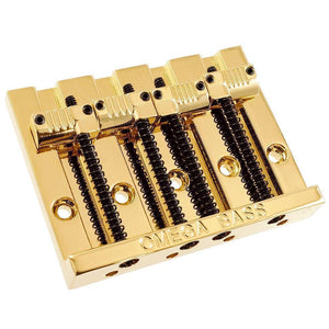 NEW OMEGA 4-String Grooved Bass Bridge for Top Load Fender P/Jazz Bass - GOLD