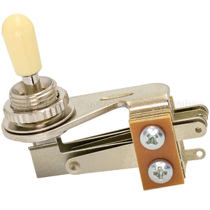 NEW Right Angle 3-Way Toggle Switch for 3-Pickups - Made in Japan - IVORY KNOB