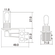 Load image into Gallery viewer, NEW Right Angle 3-Way Toggle Switch for 3-Pickups - Made in Japan - IVORY KNOB
