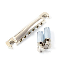 Load image into Gallery viewer, NEW GOTOH GE101A Aluminum Stop Tailpiece w/ Metric Studs Import Guitars - NICKEL