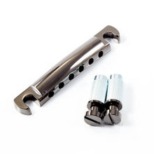 Load image into Gallery viewer, NEW Gotoh GE101A Aluminum Tailpiece Metric Studs for Import Guitars COSMO BLACK