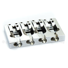 Load image into Gallery viewer, NEW Hipshot 5A4FM1AC 4 string A Style Fender Mount Aluminum Bass Bridge - CHROME